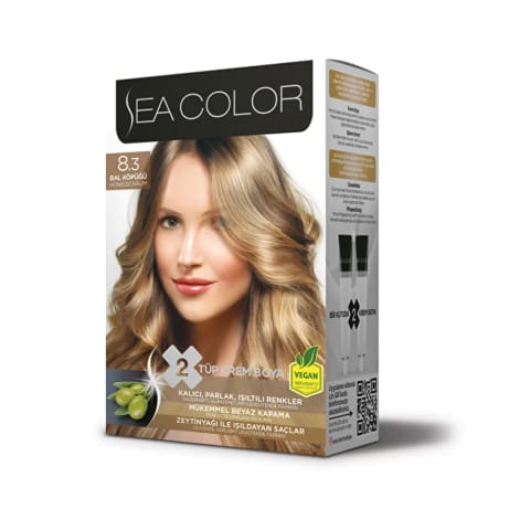 ست رنگ مو Sea Color شماره 8.3 بلوند عسلی