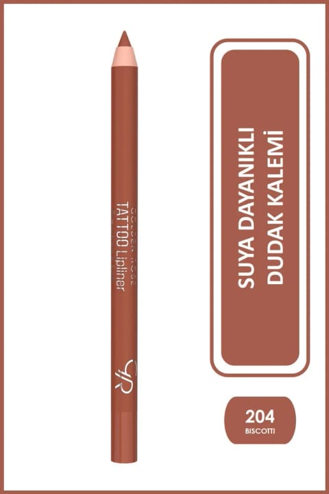 Golden Rose Tattoo Lipliner - خط لب ضد آب و ماندگار طولانی — 204 Biscotti Nude