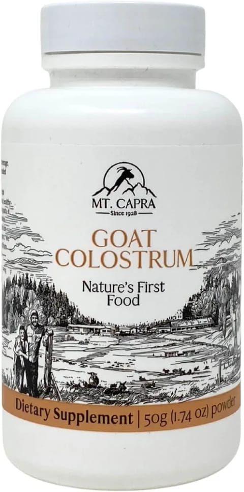 پروتئین آب پنیر و کلستروم بز Mt. Capra برای سیستم ایمنی، گوارش و عملکرد ورزشی، تغذیه‌شده با علف، ۵۰ گرم
