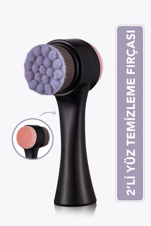 Flormar برس دوکاره پاکسازی صورت با دسته ارگونومیک