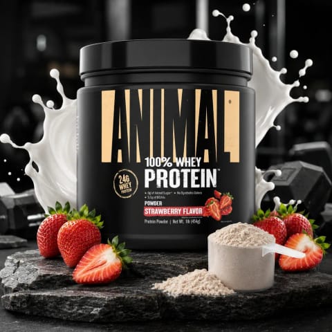 پروتئین وی Animal Universal ۴۵۴ گرم - توت‌فرنگی