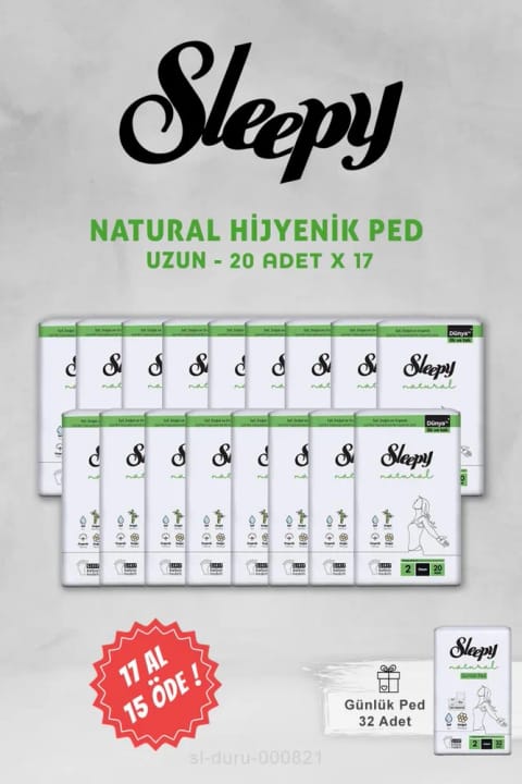 Sleepy Natural نوار بهداشتی بلند 20 عددی و روزانه بلند 32 عددی
