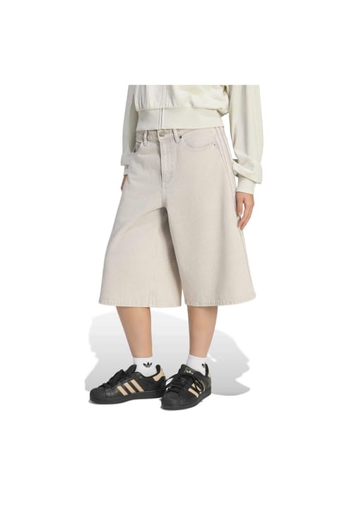 شورت جین زنانه adidas مدل Denim رنگ خاکستری