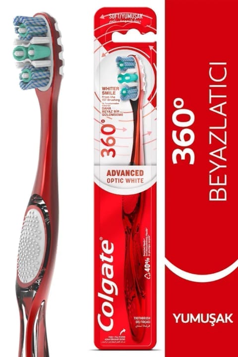 Colgate 360 مسواک نرم سفیدکننده نوری پیشرفته مراقبت دهان...