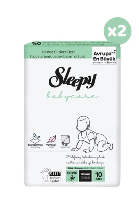 Sleepy Babycare زیرانداز مراقبت از نوزاد ۱۰ عددی × ۲