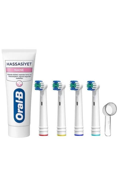 Oral-B خمیردندان و ۴ عدد سر جایگزین Precision Clean برای مسواک شارژی