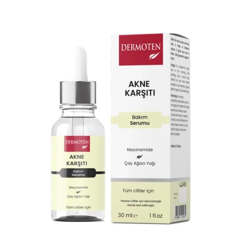 Dermoten Niacinamide و روغن درخت چای ضد آکنه سرم مراقبت از پوست 30 میلیلیتر