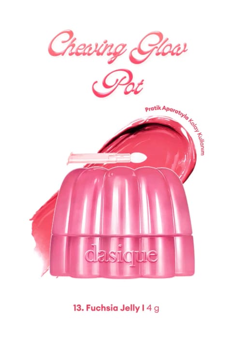 رژ لب و محوکننده گونه DASIQUE با بافت ژلی انعطافپذیر، مرطوبکننده و براق — 13 Fuchsia Jelly