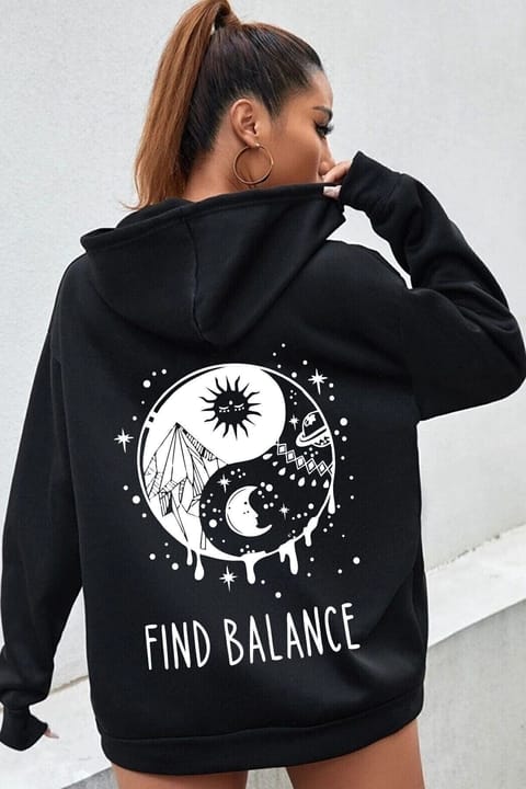 سویشرت طرح Yin & Yang یونیسکس uyguntarz