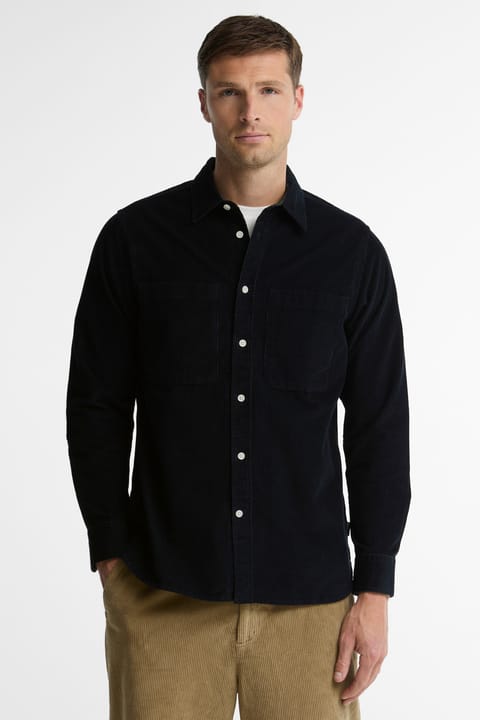 پیراهن کورد Barbour Authentic NY74 رنگ سرمهای تیره