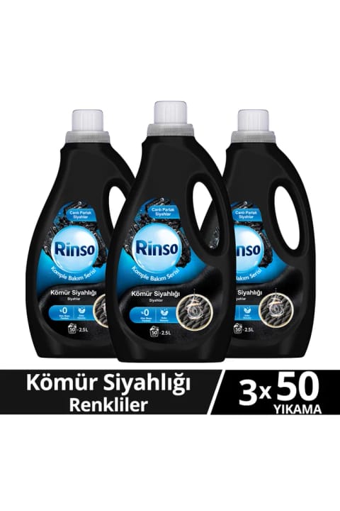 Rinso مایع لباسشویی سری مراقبت کامل مشکی ذغالی 2.5 — ۳ بسته
