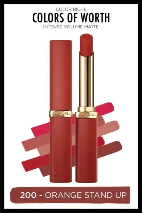 رژ لب مات L'Oreal Paris Color Riche Intense Volume - 200 Orange Stand Up
