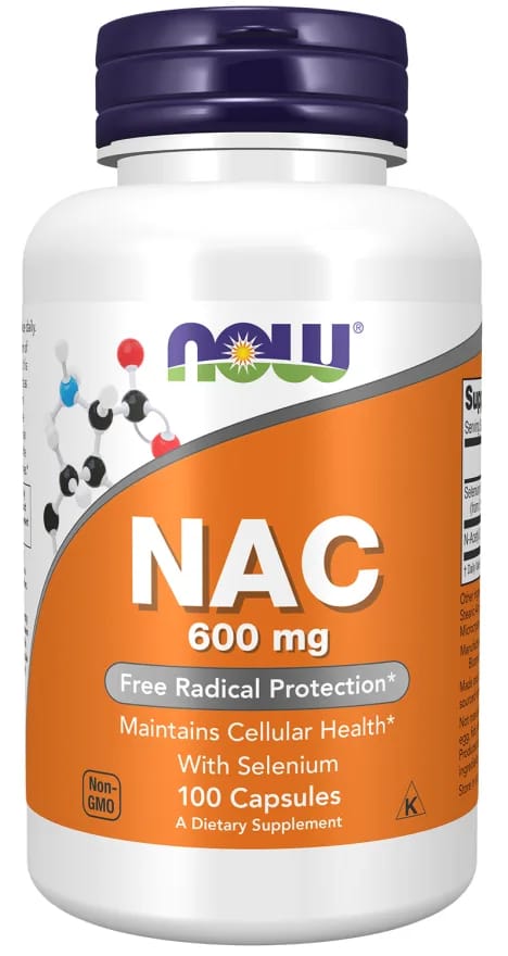 NOW Foods N-Acetyl Cysteine (NAC) با Selenium 600 میلی‌گرم ۱۰۰ کپسول