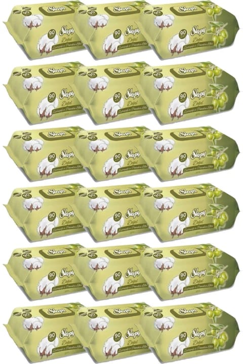 Sleepy دستمال مرطوب طبیعی با روغن زیتون و الیاف پنبهای ۱۸×۹۰ عددی