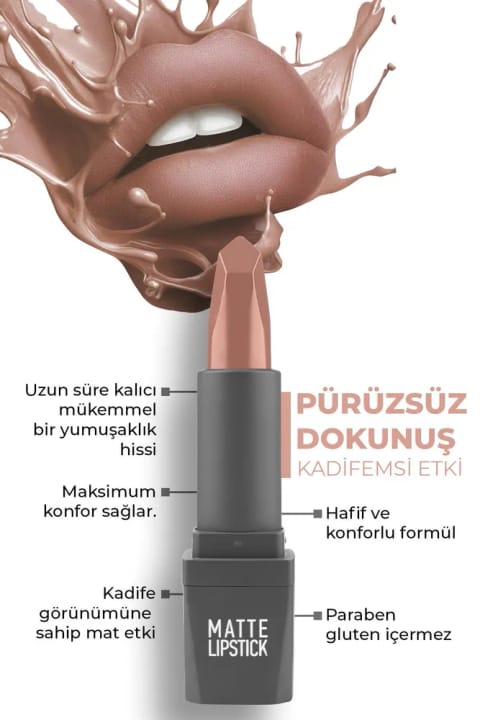 Alix Avien رژ لب مات مخملی بلندمدت با رنگ دهی غلیظ و مرطوبکننده — 402 Nude