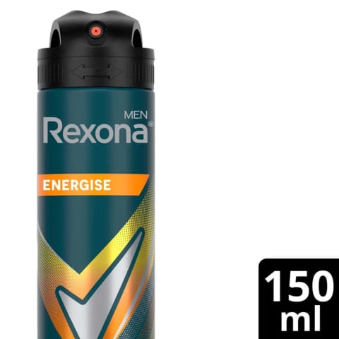 Rexona Men مردانه اسپری ضد تعریق Energise برگاموت و عنبر 150 میلی‌لیتر