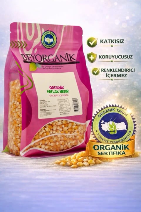 BEYORGANİK ارگانیک ذرت بو داده ۱ کیلوگرمی (دارای آنالیز سموم و آفلاتوکسین)