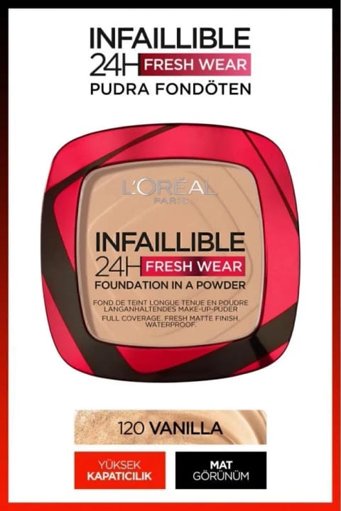 L'Oreal Paris Infaillible 24h Fresh Wear پودر فونداسیون 120 Vanilla