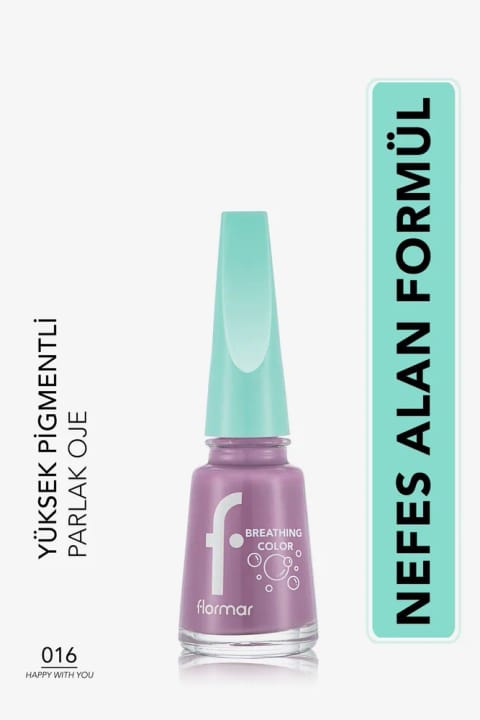 Flormar Nefes Alan Parlak Oje - Breathing Color Nail Enamel - 016 Happy With You