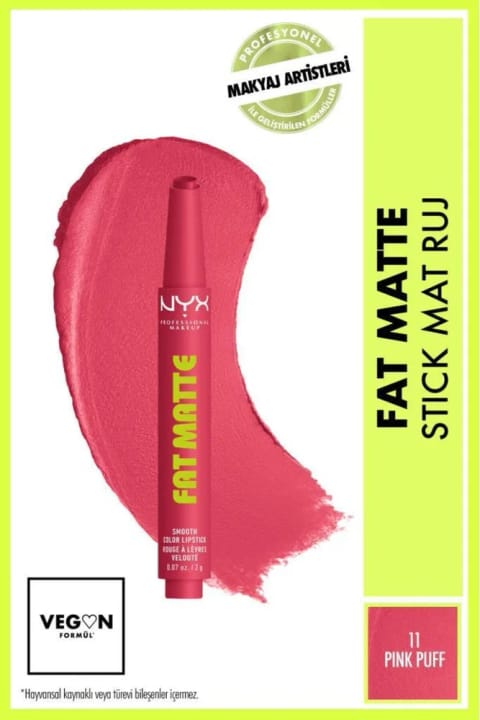 رژ لب مات مرطوبکننده NYX Professional Makeup Fat Matte - شماره 11 Pink Puff
