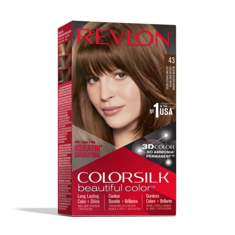رنگ موی ریولون ColorSilk 43 قهوه‌ای طلایی متوسط