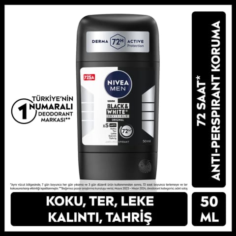 Nivea Men استیک دئودورانت Black & White Invisible Original 50 میلی‌لیتر