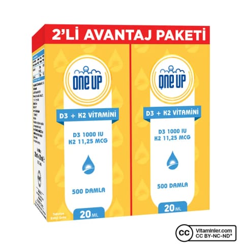 One Up D3 + K2 Vitamini قطره ۲ × ۲۰ میلی‌لیتر
