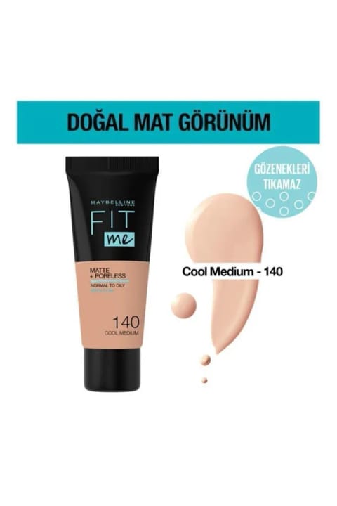 Maybelline New York فونداسیون مات Fit Me Matte + Poreless 140 Coo...
