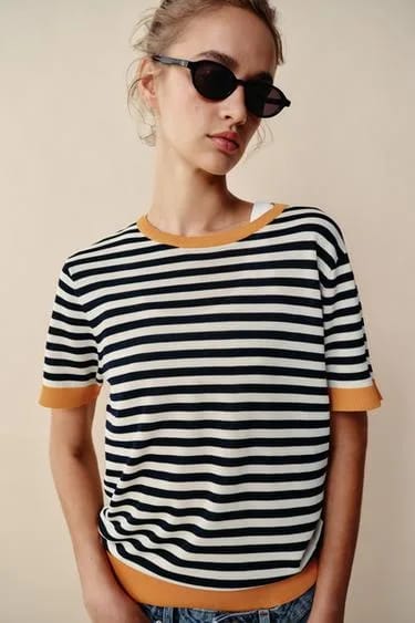 Zara تاپ کشباف راه‌راه