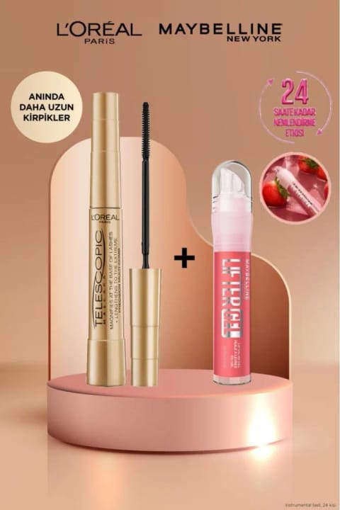 L'Oreal Paris Telescopic Gold مشکی و Lifter Gel درخشان مرطوب‌کننده...