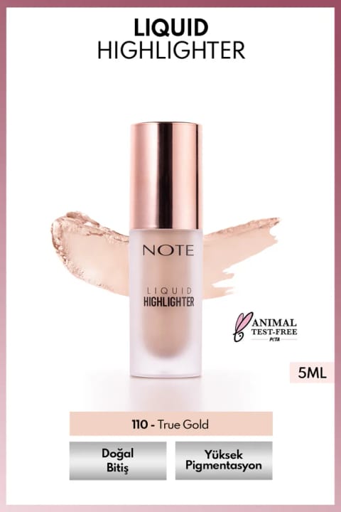 هایلایتر مایع NOTE با اثر مرطوب‌کننده - 110 True Gold