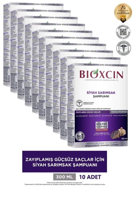 Bioxcin شامپو سیر سیاه 10×300 میلی‌لیتر