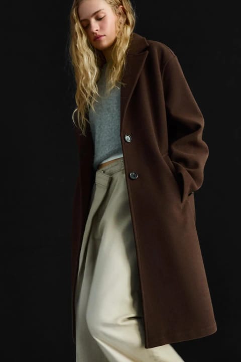 پالتوی بلند Bershka با بافت نرم