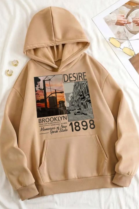 سویشرت اورسایز یونیسکس Desire Brooklyn چاپی uyguntarz