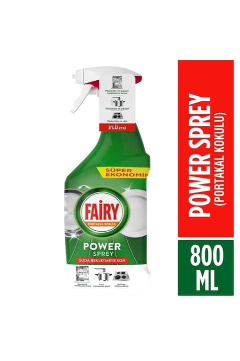 Fairy Power Spray 3 در 1 ظرفشویی و آشپزخانه با رایحه پرتقال 800 میلی‌لیتر