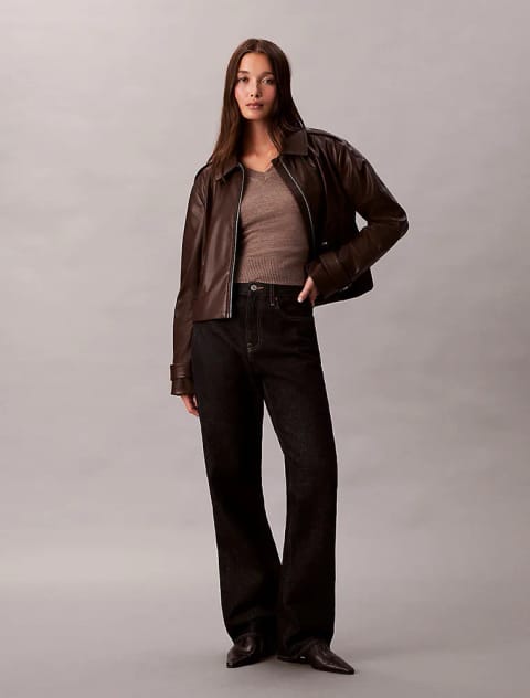 کت چرم موتو زنانه Calvin Klein