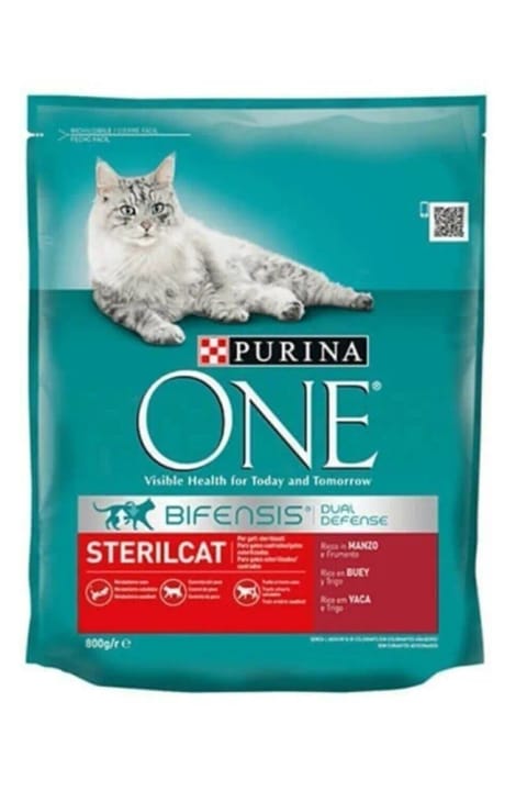 Purina One غذای گربه عقیم‌شده بالغ با گوشت گاو ۸۰۰ گرم