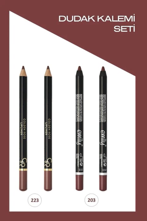 Golden Rose Emily Long Lasting No:203 x2 و Lipliner No:223 x2 ست مداد لب