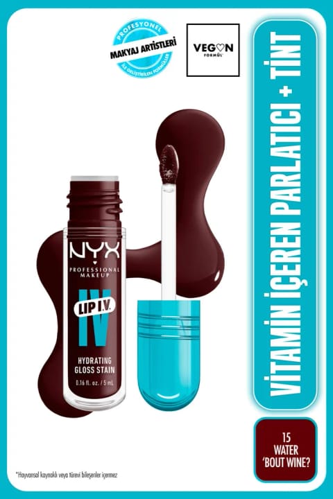 NYX Professional Makeup LIP I.V. ویتامین دار براق کننده + تینت - 15 Water