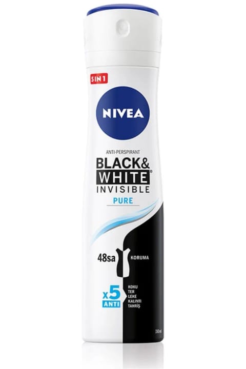NIVEA Black&White Pure دئودورانت اسپری زنانه ۱۵۰ میلیلیتر