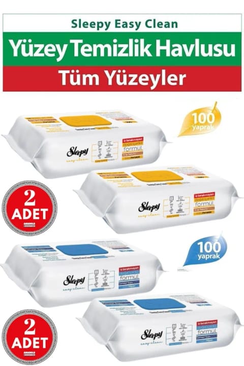 Sleepy Easy Clean دستمال تمیزکننده سطح با صابون عربی و مایع لباسشویی ۲۰۰ برگی