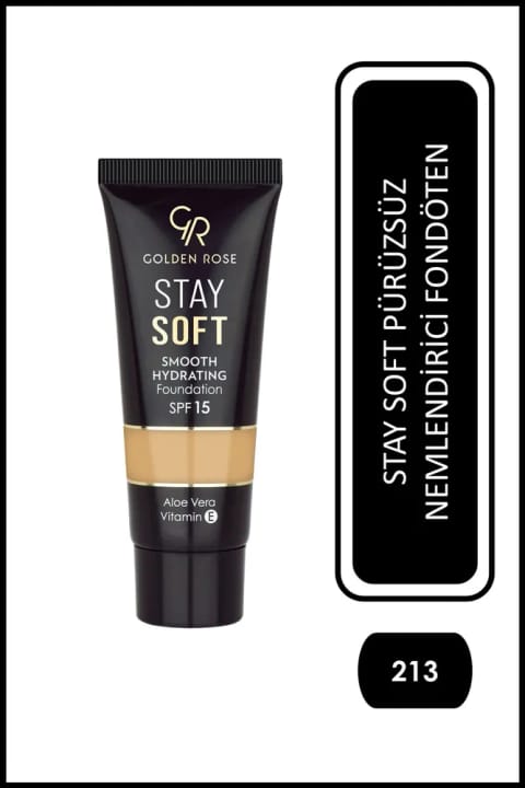 Golden Rose Stay Soft Smooth Hydrating Foundation شماره ۲۱۳ - کرم پودر مرطوب‌کننده