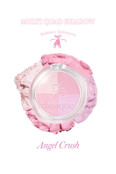 پالت سایه چشم چهار رنگ dasique Multi Quad درخشان، بافت نرم و بدون ریزش — 02 Angel Crush