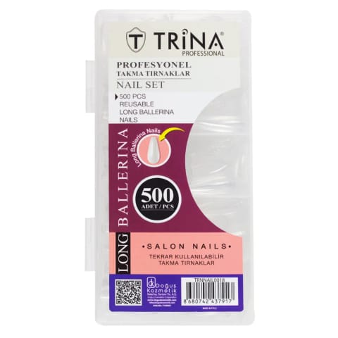 ناخن مصنوعی بلند بالرینا Trina بسته ۵۰۰ عددی TRNNAIL0018
