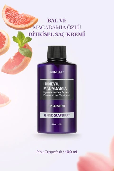 کرم موی مغذی و مرطوبکننده قوی Kundal Honey & Macadamia — Pink Grapefruit