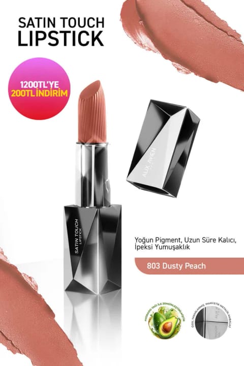 Alix Avien رژ لب نیمه مات بلند ماندگار مرطوب‌کننده با اثری صاف - ساتن — 803 Dusty Peach