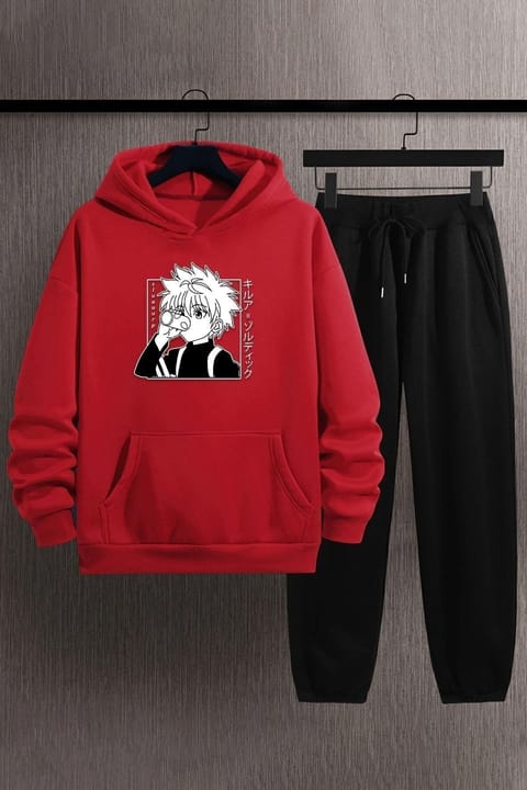 ست سویشرت و شلوار یونیسکس uyguntarz مدل چاپی Killua Zoldyck