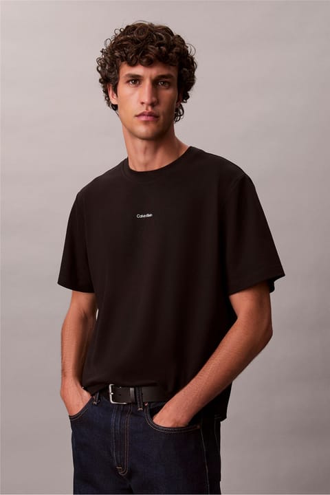 تیشرت مردانه Calvin Klein لوگو ارگانیک پنبه مشکی روزمره