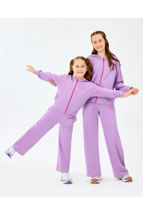 SKECHERS ساق شلوار فلانل گرم بچه‌گانه دخترانه بنفش SK2520004-4009