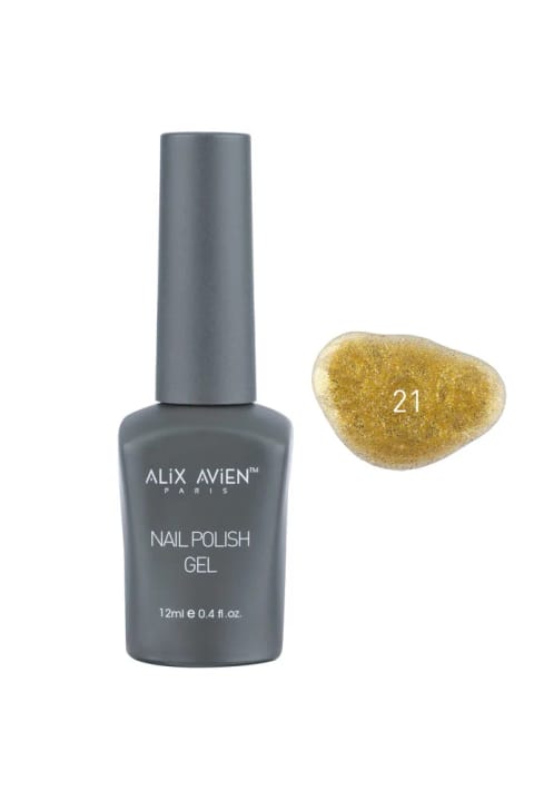 لاک ژلپولیش دائمی زرد براق سیملی Alix Avien UV - 12 میلیلیتر